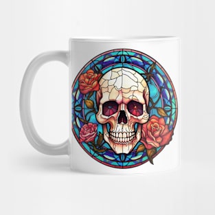 Stained Glass Floral Skull #2 Mug